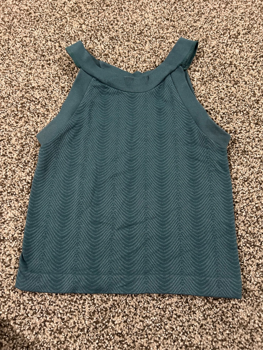 Women's High Neck Textured Active Tank Top - Teal